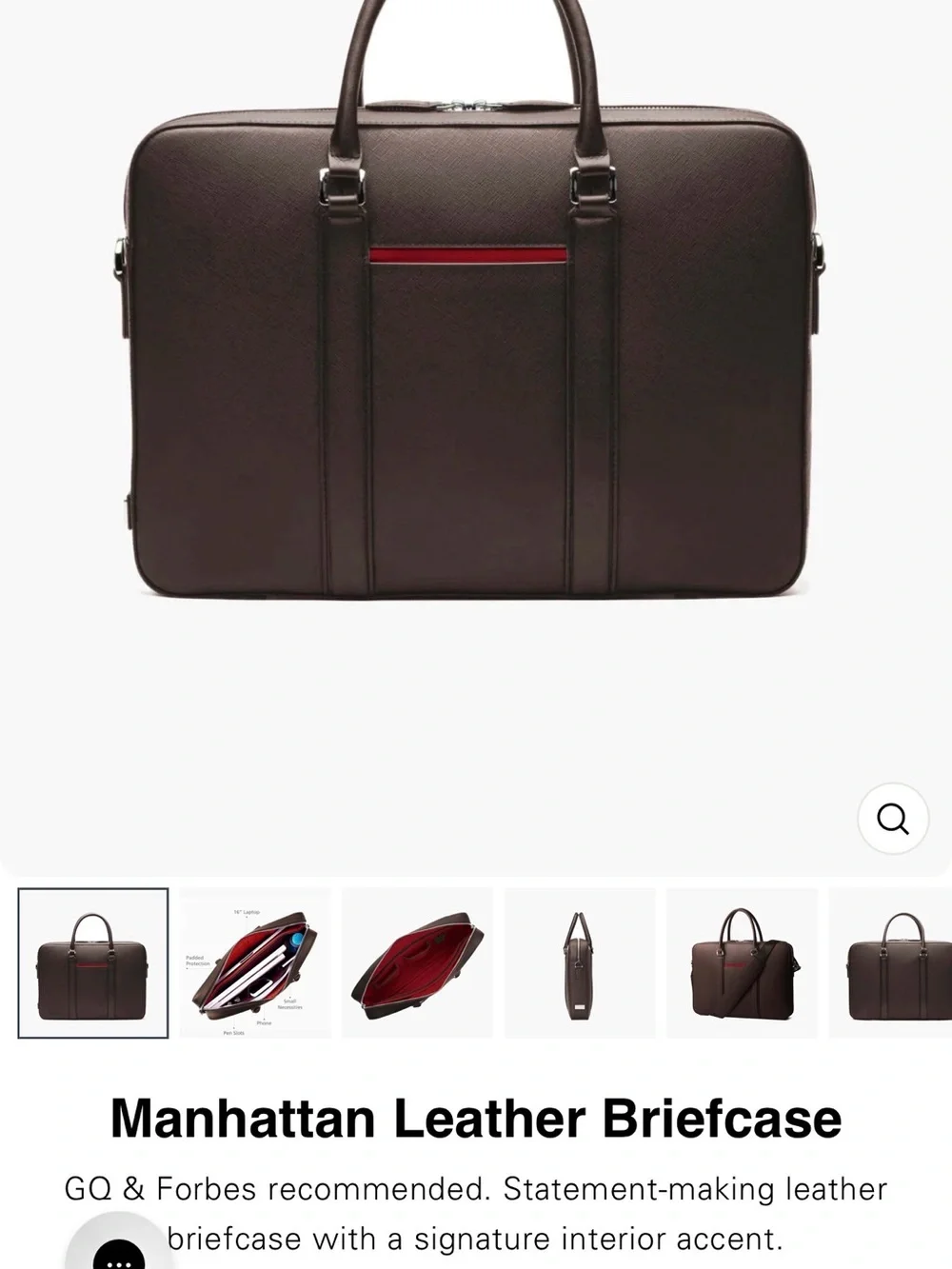Brown Men’s Leather Maverick&Co Briefcase